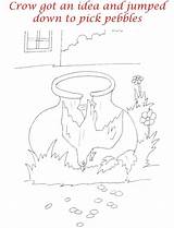 Thirsty Crow Coloring Page Sketch Template sketch template