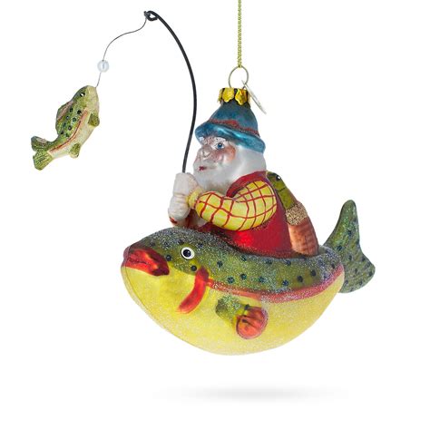 BestPysanky Santa Fishing on Boat Glass Christmas Ornament - Walmart ...