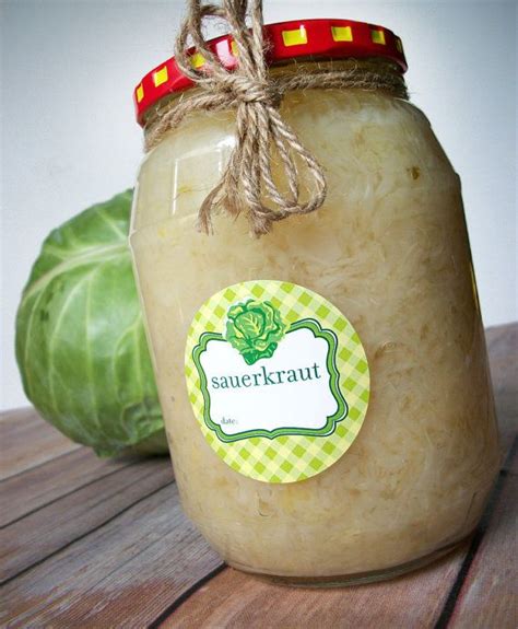 Sauerkraut Canning jar labels, 2 inch round plaid stickers for regular and wide mouth jars, for ...