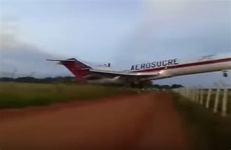 BREAKING VIDEO: Cargo 727 Airliner Crashes Through Fence in Colombia