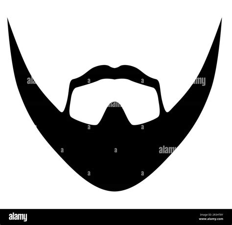 Ducktail Beard style men illustration Facial hair mustache. Vector black male Fashion template ...