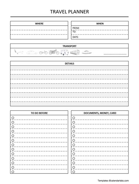 Travel Itinerary Template Pdf Free - Infoupdate.org