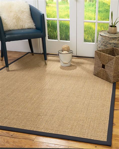 Natural Area Rugs Melrose Custom Sisal Rug, 8' x 10', Oval Midnight Blue Border - Walmart.com ...