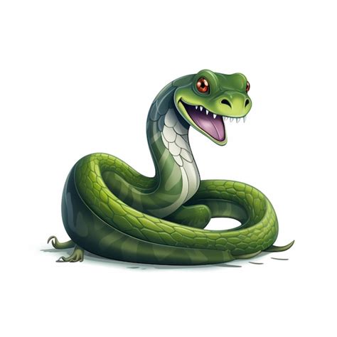 Premium AI Image | Snake 2d cartoon vector illustration on white ...