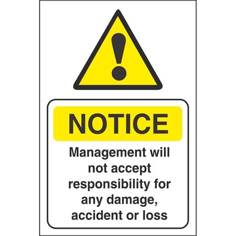 Management Not Responsible For Any Damage Accident Or Loss Disclaimer ...