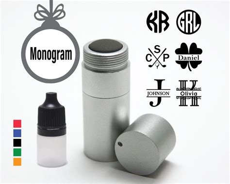 Free Ink Monogram Golf Ball Stamp, Silver Aluminum Body, Custom Ball Marker, Personalized Golf ...