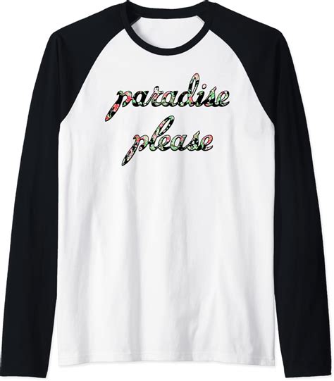 Amazon.com: Paradise Please Floral Letters Raglan Baseball Tee ...