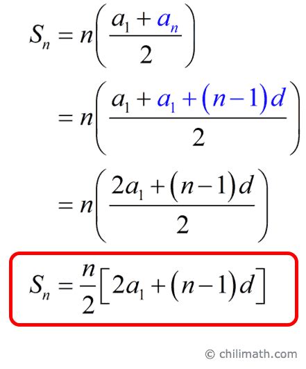 Arithmetic Series Formula | ChiliMath