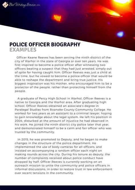 Best Police Officer Biography Writing Tips & Samples Here | Police officer, Writing tips, Officer