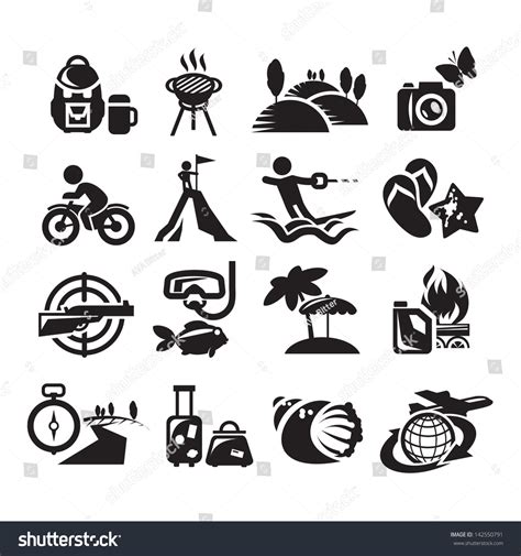 Recreation Icons Vector Illustration Stock Vector (Royalty Free) 142550791 | Shutterstock