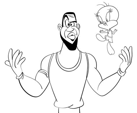 LeBron James and Tweety Bird - Coloring Pages