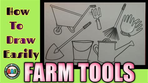 farm tools drawing | how to draw agricultural tools | how to draw ...