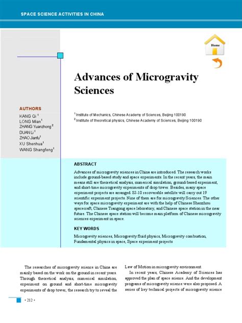 Advances of Microgravity Sciences: Space Science Activities in China ...