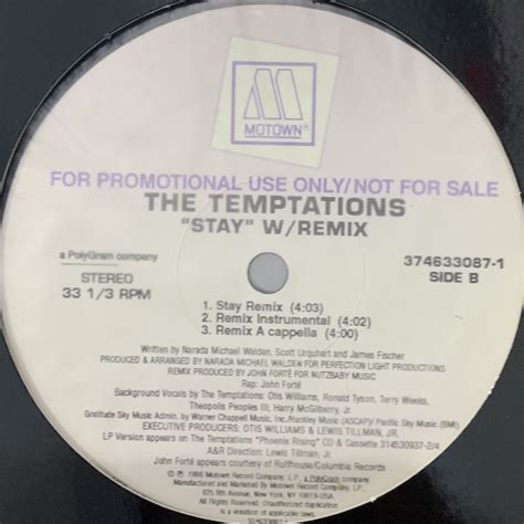 The Temptations - Stay (12'') - FATMAN RECORDS