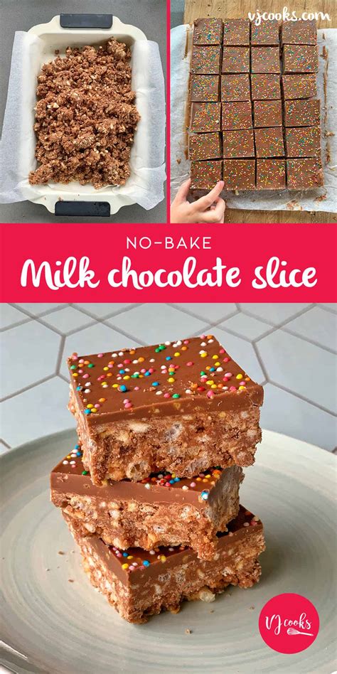 No-bake Milk Chocolate Slice - VJ Cooks