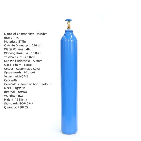 Wholesale 10L 20L 30L 40L 50 L used oxygen cylinders medical tank gas balloons Manufacturer and ...