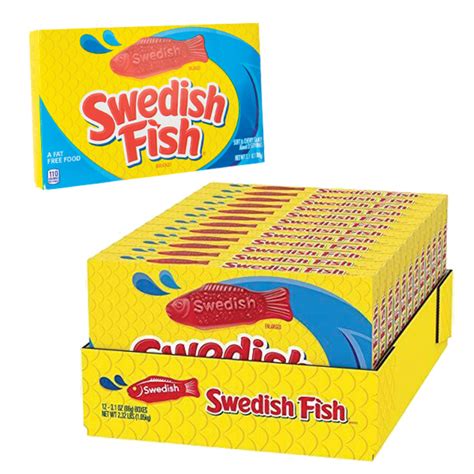 Swedish Fish Soft and Chewy Candy - Theater Box - 12ct Display Box