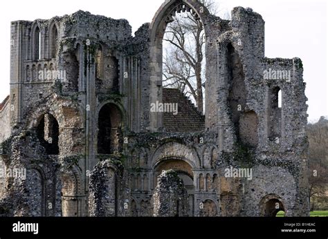 The ruins of Castle Acre Priory in the village of Castle Acre in West ...