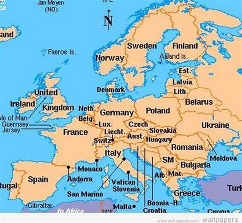 Western Europe Political Map With Capitals