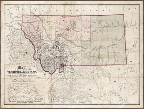 Map - Territory of Montana, 1865 - Celadon Art