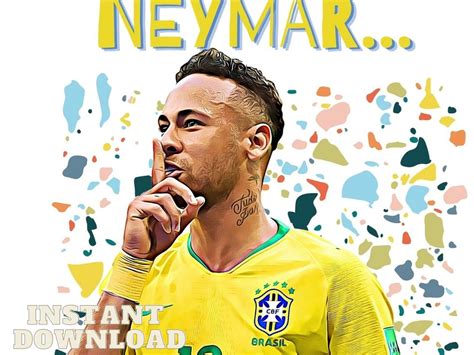 Neymar PRINTABLE Card Neymar Inspired Card Soccer Fan Card - Etsy