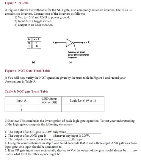 Solved Figure 5: 74LS04 i) Figure 6 shows the truth table | Chegg.com