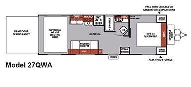 Forest river toyhauler floor plan | forestriver nitro toyhauler 27QWA floorplan | Forest river ...