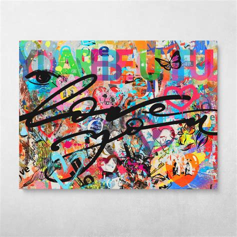 Love You Graffiti Street Art Modern Urban Pop Art Wall Art