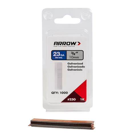 Arrow 3/8-in 23-Gauge Straight Electro-Galvanized Collated Pin Nails (1000-Per Box) in the Brads ...