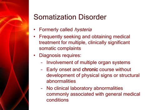 PPT - Somatoform, Factitious, and Dissociative Disorders PowerPoint ...