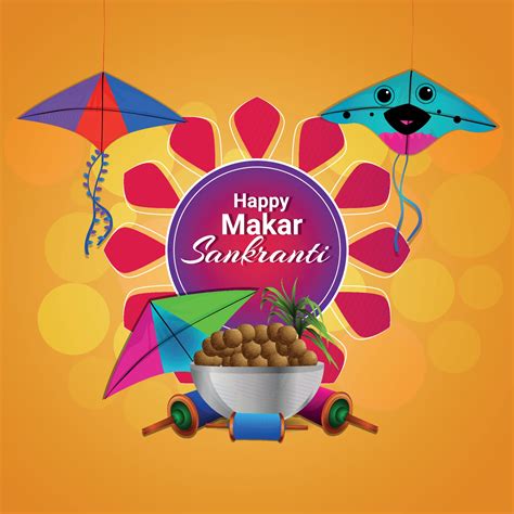 Happy makar sankranti greeting card 1988119 Vector Art at Vecteezy