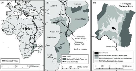 Map of Gorongosa National Park (GNP) in Mozambique, showing (a ...