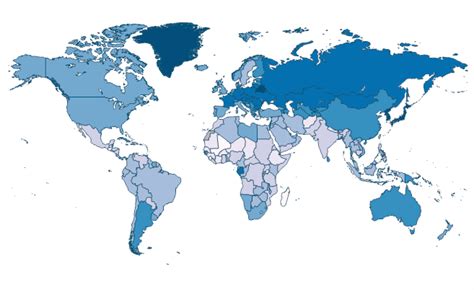 Hospital beds (per 1,000 people) by Country