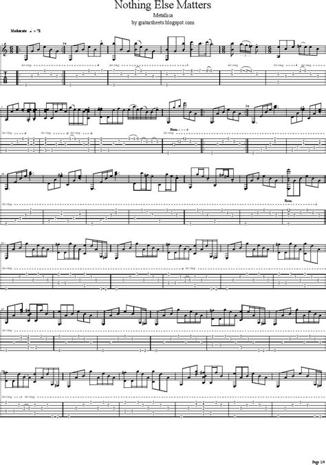 Tablature metallica nothing else matters - legaswX