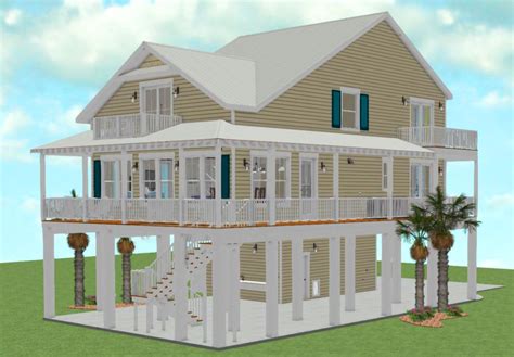 Elevated, Piling and Stilt House Plans Archives | House on stilts, Coastal house plans, Beach ...