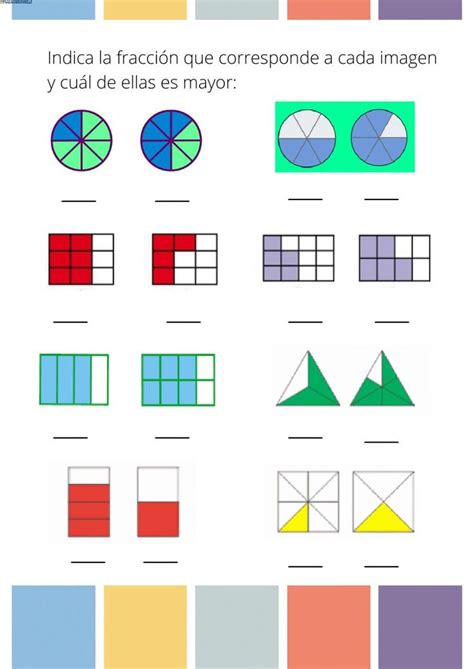 Ejercicio de Comparar fracciones de igual numerador y denominador ...