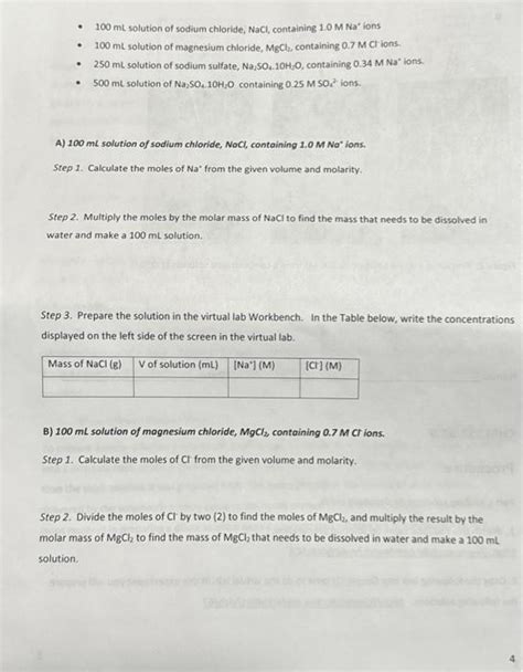 - 100 mL solution of sodium chloride, NaCl, | Chegg.com