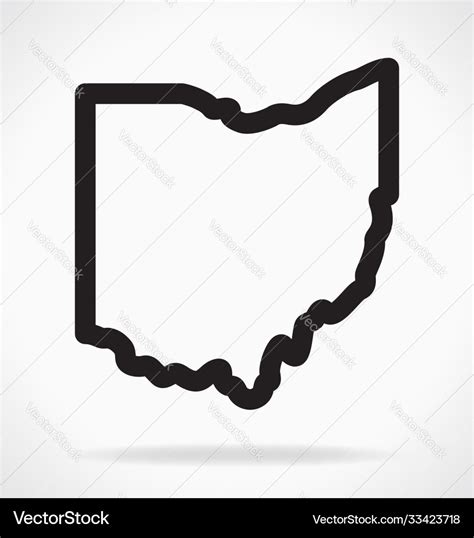 Ohio oh state map shape outline simplified Vector Image