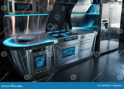 Futuristic Kitchen, with Sleek and Futuristic Appliances, Stainless ...