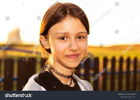 Portrait Smiling 11yearold Girl Stock Photo 2205208883 | Shutterstock