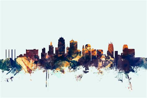 Kansas City Skyline Digital Art by Michael Tompsett - Fine Art America