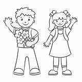 Boy And Girl Coloring Pages sketch template