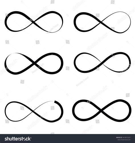 Símbolo infinito. Contornos negros de diferentes: vector de stock ...