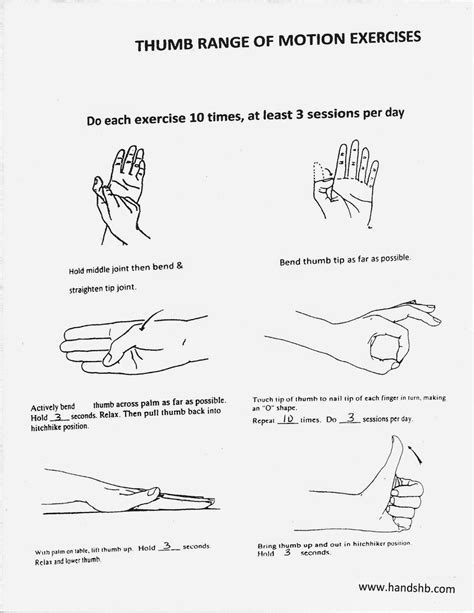 Thumb Range of Motion Exercises (With images) | Hand therapy exercises ...