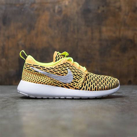 Nike Women Roshe One Flyknit Shoe (volt / white-total orange-black)