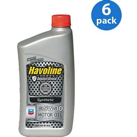 Chevron Havoline 5W30 Synthetic Motor Oil, 1 qt, 6-pack - Walmart.com