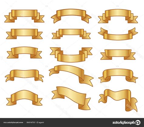 Gold Ribbon Banner Vector at Vectorified.com | Collection of Gold ...