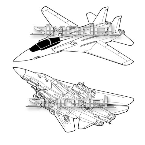 Tomcat f-14 Grumman perspective vector svgaidxf png jpg | Etsy