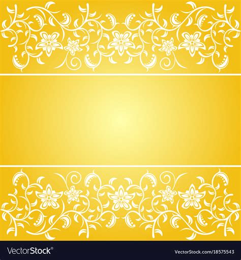 Yellow background baroque with flowers Royalty Free Vector