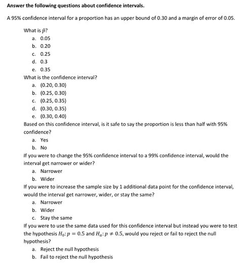 Solved Answer the following questions about confidence | Chegg.com